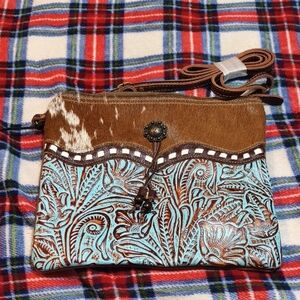 Myra Bag Brown and Blue Floral Crossbody